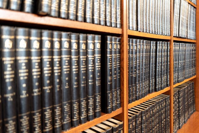books in a bookshelf